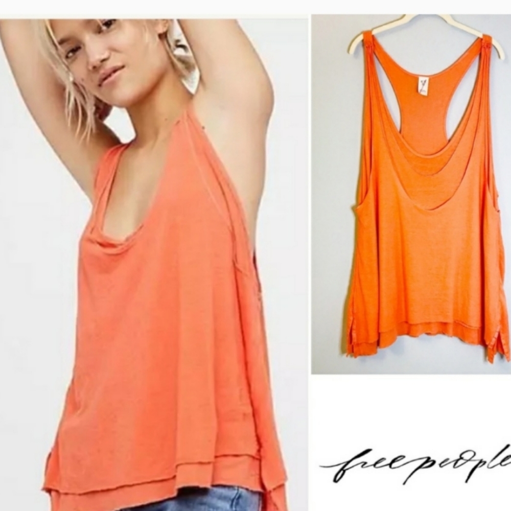 Free People Karmen Sleeveless Layer Tank Top.